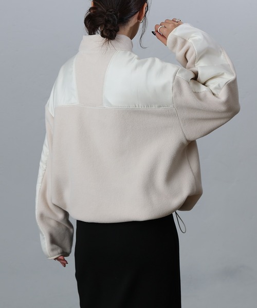 COLONY 2139（コロニートゥーワンスリーナイン）の「フリース切替ジッパーブルゾン（ブルゾン・レディース・パープル/アイボリー・FREE）」の4枚目の写真