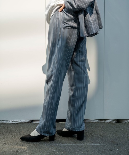 Nora Lily（ノラリリー）の「【Nora Lily】Relax Straight Pin Stripe Pants(UNISEX)（スラックス・メンズ・グレー/ネイビー/ミント・FREE）」の20枚目の写真