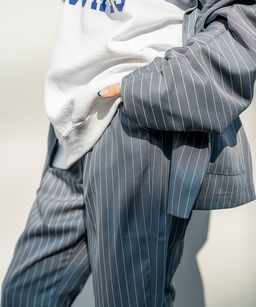 Nora Lily（ノラリリー）の「【Nora Lily】Relax Straight Pin Stripe Pants(UNISEX)（スラックス・メンズ・グレー/ネイビー/ミント・FREE）」の18枚目の写真