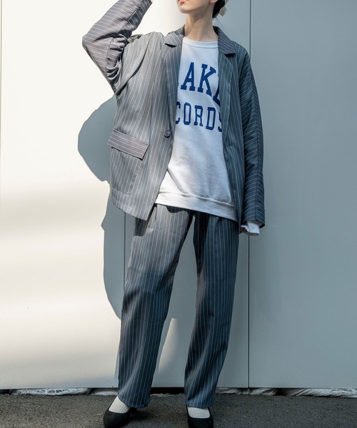 Nora Lily（ノラリリー）の「【Nora Lily】Relax Straight Pin Stripe Pants(UNISEX)（スラックス・メンズ・グレー/ネイビー/ミント・FREE）」の17枚目の写真