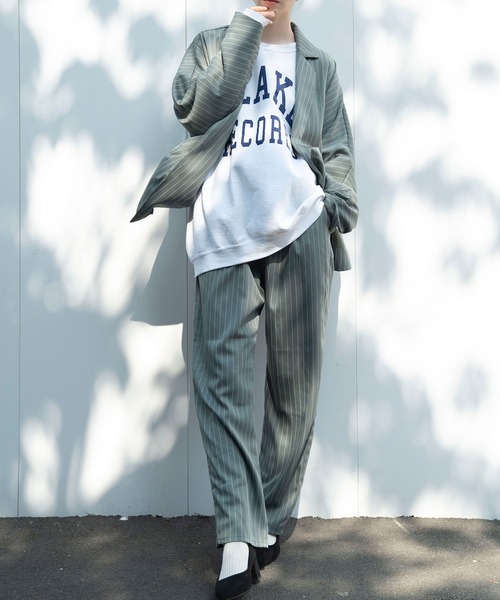 Nora Lily（ノラリリー）の「【Nora Lily】Relax Straight Pin Stripe Pants(UNISEX)（スラックス・メンズ・グレー/ネイビー/ミント・FREE）」の12枚目の写真