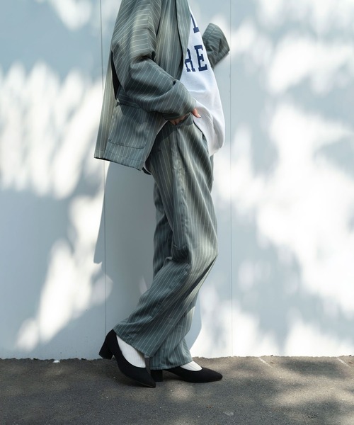 Nora Lily（ノラリリー）の「【Nora Lily】Relax Straight Pin Stripe Pants(UNISEX)（スラックス・メンズ・グレー/ネイビー/ミント・FREE）」の11枚目の写真