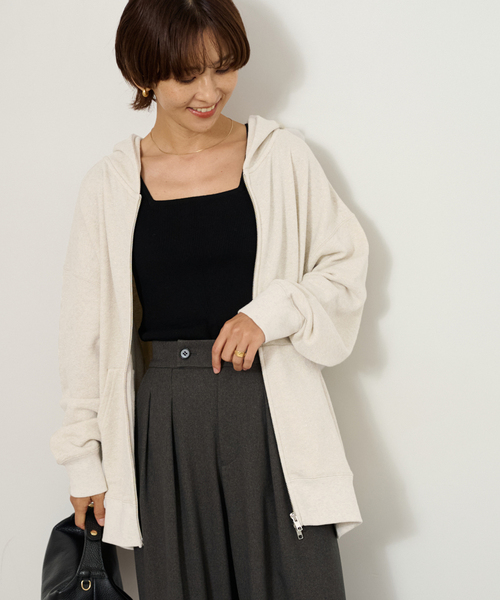 JOURNAL STANDARD relume（ジャーナルスタンダード　レリューム）の「ラメ裏毛フーディー（パーカー・レディース・アイボリー/グレー・FREE）」の14枚目の写真