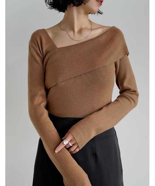 etretokyo 24SS アシンメトリーネックニットPO BK etretokyo 24SS アシンメトリーネックニットPO BK etretokyo