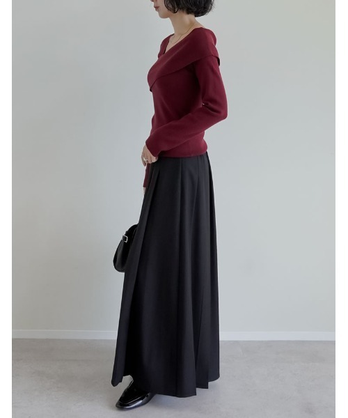 セール】アシンメトリーネックニットトップス（ニット/セーター）｜Re