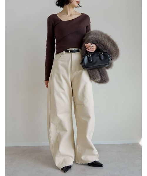 etretokyo 24SS アシンメトリーネックニットPO BK etretokyo 24SS アシンメトリーネックニットPO BK