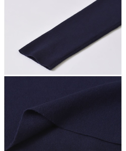 Re:EDIT(リエディ)の「アシンメトリーネックニットトップス(ニット/セーター・レディース・ブラック/アイボリー/モカ/ネイビー/グレー/ダークブラウン/ボルドー・MEDIUM/LARGE)」の9枚目の写真