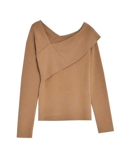 Re:EDIT（リエディ）の「アシンメトリーネックニットトップス（ニット