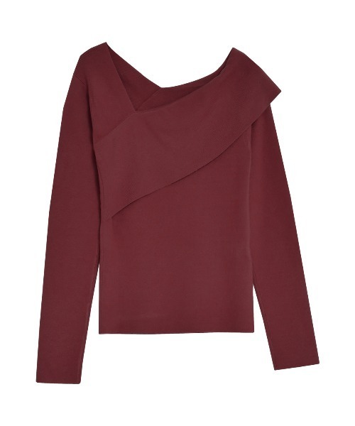セール】アシンメトリーネックニットトップス（ニット/セーター）｜Re