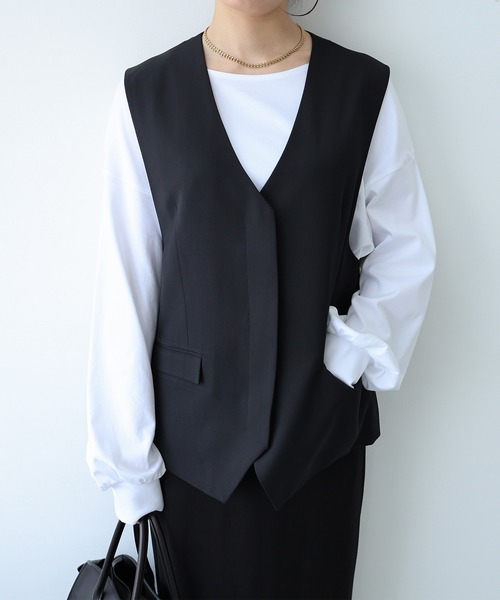 【セール】ノーカラーベスト（ベスト）｜evernavy（エバーネイビー）
