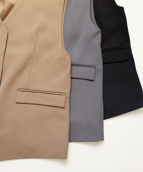 【セール】ノーカラーベスト（ベスト）｜evernavy（エバーネイビー）