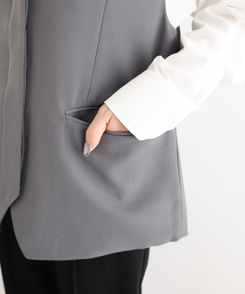 【セール】ノーカラーベスト（ベスト）｜evernavy（エバーネイビー）