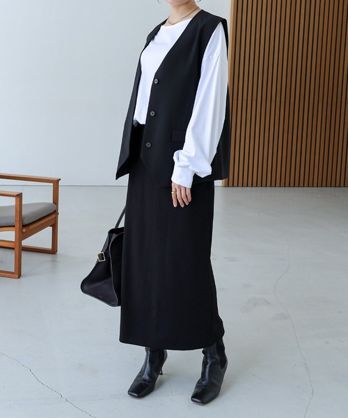 【セール】ノーカラーベスト（ベスト）｜evernavy（エバーネイビー）