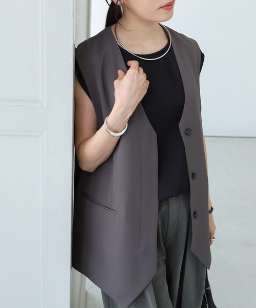 【セール】ノーカラーベスト（ベスト）｜evernavy（エバーネイビー）