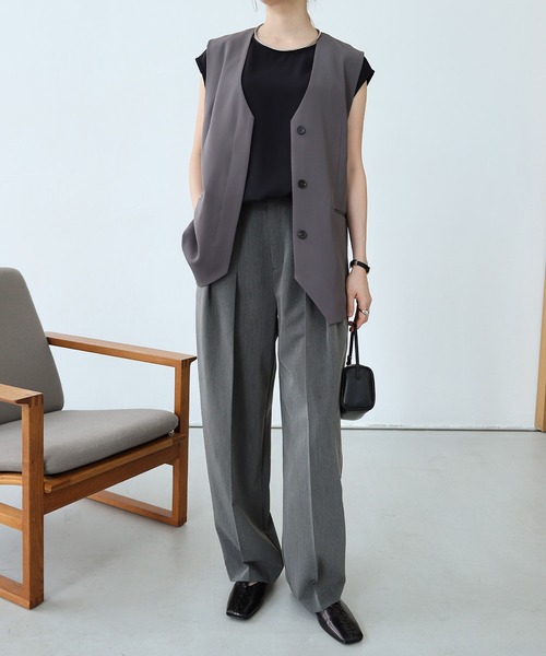 【セール】ノーカラーベスト（ベスト）｜evernavy（エバーネイビー）