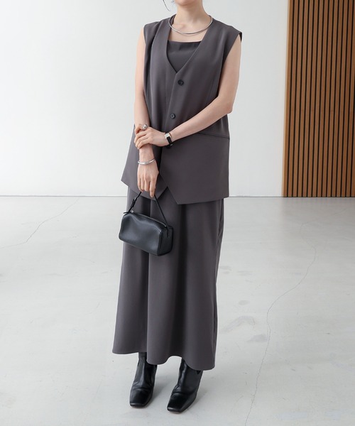 【セール】ノーカラーベスト（ベスト）｜evernavy（エバーネイビー）