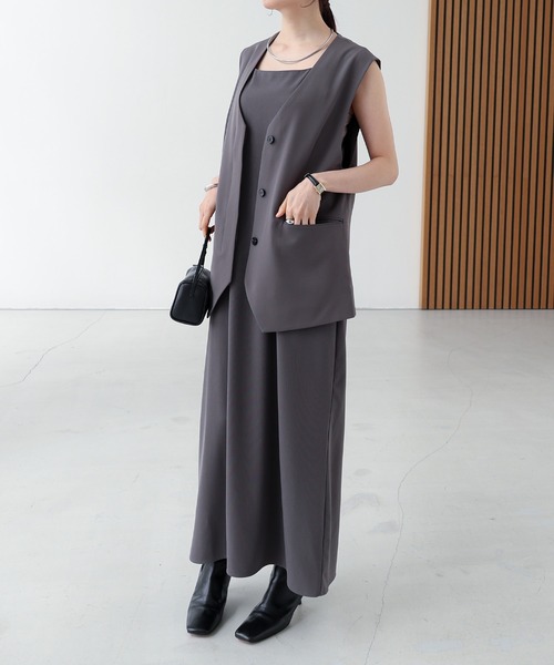 【セール】ノーカラーベスト（ベスト）｜evernavy（エバーネイビー）