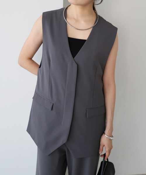 【セール】ノーカラーベスト（ベスト）｜evernavy（エバーネイビー）