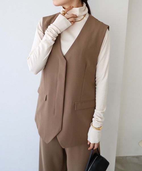 【セール】ノーカラーベスト（ベスト）｜evernavy（エバーネイビー）