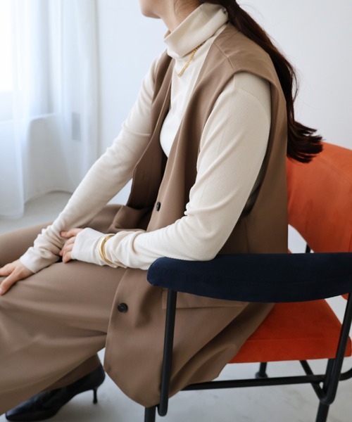 【セール】ノーカラーベスト（ベスト）｜evernavy（エバーネイビー）