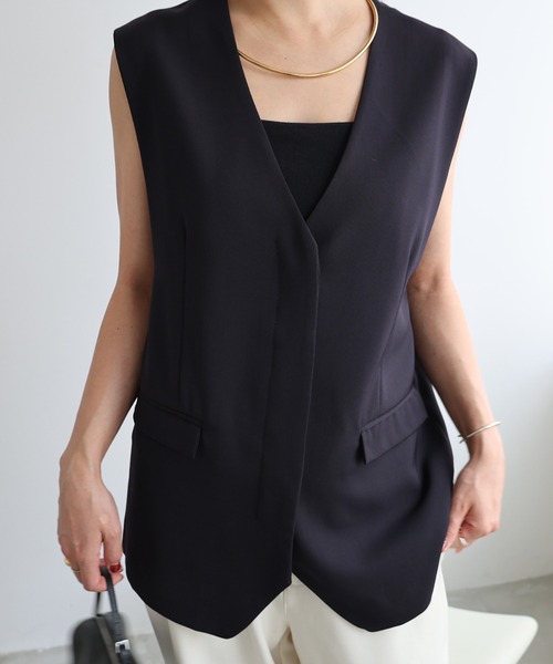 【セール】ノーカラーベスト（ベスト）｜evernavy（エバーネイビー）