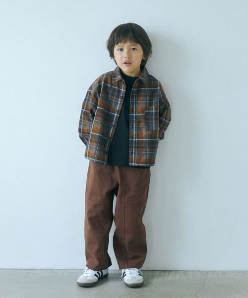green label relaxing(グリーンレーベルリラクシング)の「TJ オンブレチェック ネルシャツ / キッズ 100cm-130cm(シャツ/ブラウス・キッズ・ワインレッド/オレンジ系その他・100cm/130cm/120cm/110cm)」の4枚目の写真