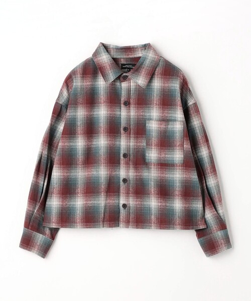green label relaxing(グリーンレーベルリラクシング)の「TJ オンブレチェック ネルシャツ / キッズ 100cm-130cm(シャツ/ブラウス・キッズ・ワインレッド/オレンジ系その他・100cm/130cm/120cm/110cm)」の5枚目の写真
