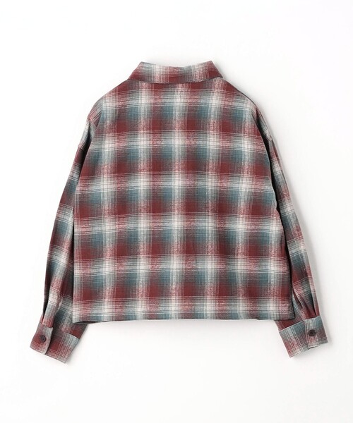 green label relaxing(グリーンレーベルリラクシング)の「TJ オンブレチェック ネルシャツ / キッズ 100cm-130cm(シャツ/ブラウス・キッズ・ワインレッド/オレンジ系その他・100cm/130cm/120cm/110cm)」の6枚目の写真