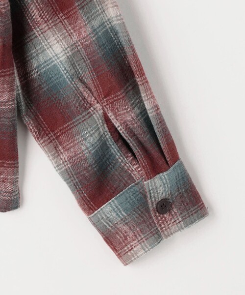 green label relaxing(グリーンレーベルリラクシング)の「TJ オンブレチェック ネルシャツ / キッズ 100cm-130cm(シャツ/ブラウス・キッズ・ワインレッド/オレンジ系その他・100cm/130cm/120cm/110cm)」の8枚目の写真