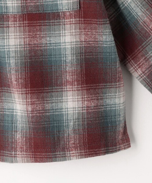 green label relaxing(グリーンレーベルリラクシング)の「TJ オンブレチェック ネルシャツ / キッズ 100cm-130cm(シャツ/ブラウス・キッズ・ワインレッド/オレンジ系その他・100cm/130cm/120cm/110cm)」の9枚目の写真