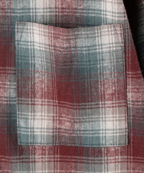 green label relaxing(グリーンレーベルリラクシング)の「TJ オンブレチェック ネルシャツ / キッズ 100cm-130cm(シャツ/ブラウス・キッズ・ワインレッド/オレンジ系その他・100cm/130cm/120cm/110cm)」の10枚目の写真