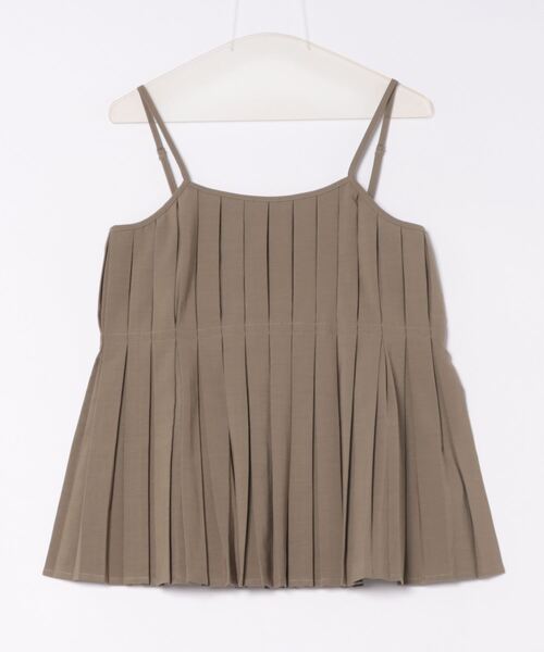 STYLEBLOCK（スタイルブロック）の「ツイルプリーツキャミトップス（シャツ/ブラウス・レディース・ダークブラウン/オリーブ/ブラック/チャコールグレー・M）」の4枚目の写真
