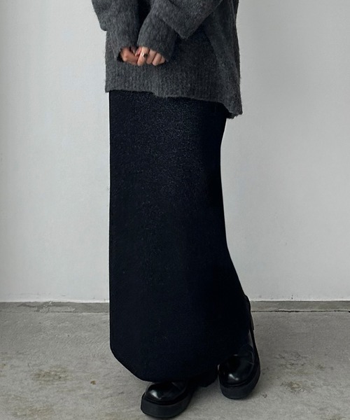 callautia(カラウティア)の「ラメニットペンシルスカート(スカート・レディース・ブラック/チャコール/モカ・SMALL/MEDIUM/LARGE)」の2枚目の写真
