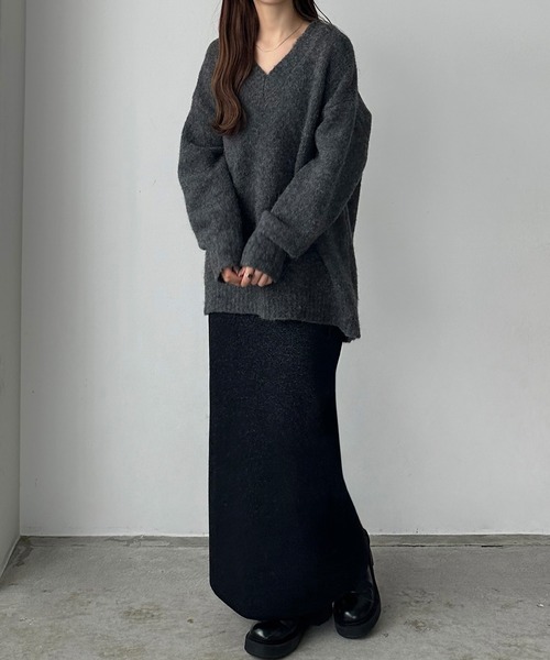 callautia(カラウティア)の「ラメニットペンシルスカート(スカート・レディース・ブラック/チャコール/モカ・SMALL/MEDIUM/LARGE)」の7枚目の写真
