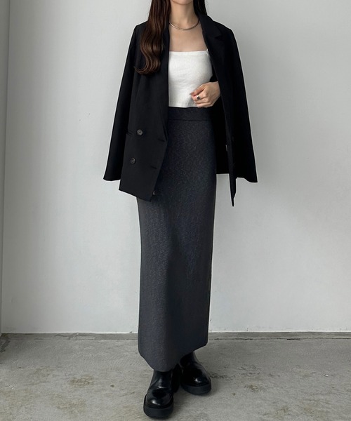 callautia(カラウティア)の「ラメニットペンシルスカート(スカート・レディース・ブラック/チャコール/モカ・SMALL/MEDIUM/LARGE)」の14枚目の写真