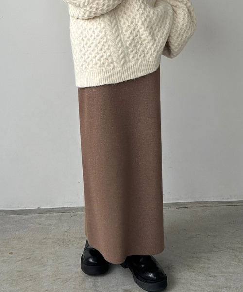 callautia(カラウティア)の「ラメニットペンシルスカート(スカート・レディース・ブラック/チャコール/モカ・SMALL/MEDIUM/LARGE)」の16枚目の写真
