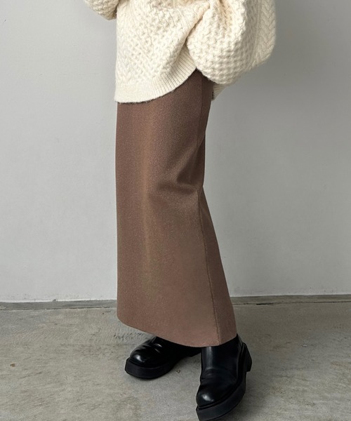callautia(カラウティア)の「ラメニットペンシルスカート(スカート・レディース・ブラック/チャコール/モカ・SMALL/MEDIUM/LARGE)」の17枚目の写真