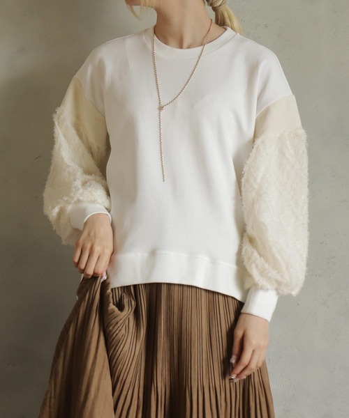 【セール】異素材バルーン袖T（Tシャツ/カットソー）｜kese-moi（ケセモイ）