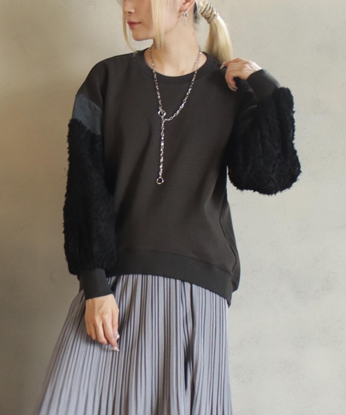 【セール】異素材バルーン袖T（Tシャツ/カットソー）｜kese-moi（ケセモイ）