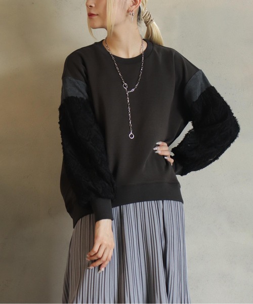 【セール】異素材バルーン袖T（Tシャツ/カットソー）｜kese-moi（ケセモイ）