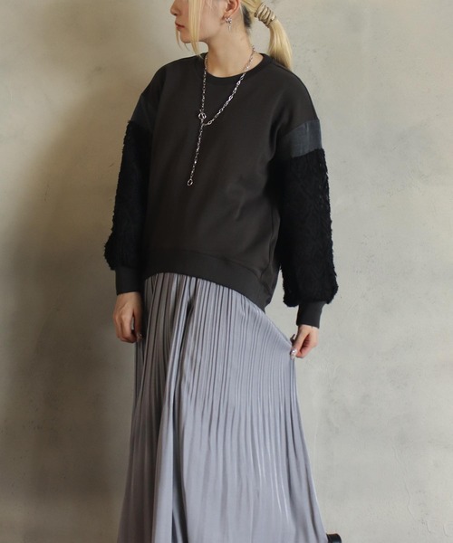 【セール】異素材バルーン袖T（Tシャツ/カットソー）｜kese-moi（ケセモイ）