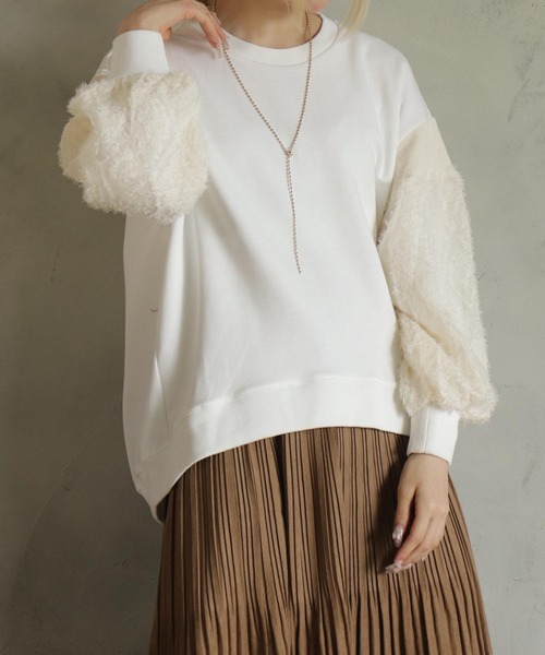 【セール】異素材バルーン袖T（Tシャツ/カットソー）｜kese-moi（ケセモイ）