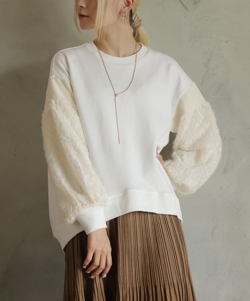 【セール】異素材バルーン袖T（Tシャツ/カットソー）｜kese-moi（ケセモイ）