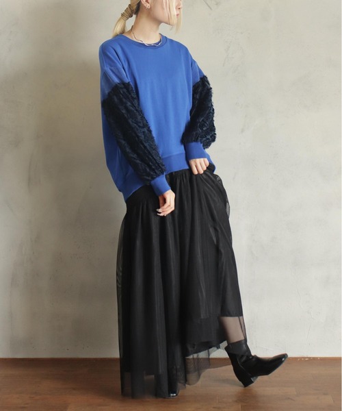 【セール】異素材バルーン袖T（Tシャツ/カットソー）｜kese-moi（ケセモイ）