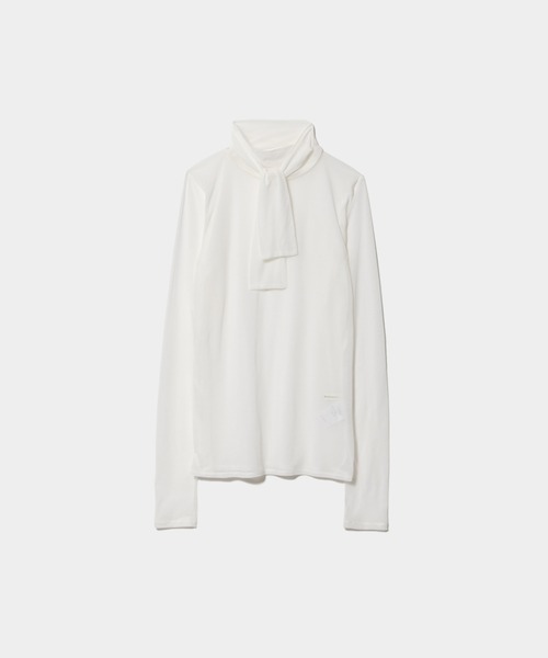 セール】cotton sheer jersey neck bow top（その他トップス
