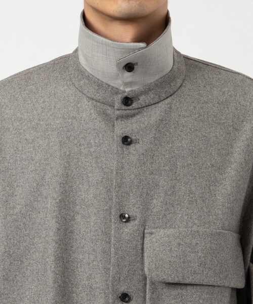ETHOSENS（エトセンス）の「【ETHOSENS/エトセンス】Flannei loose-fit shirt（シャツ/ブラウス・メンズ・ブラック/ライトグレー・2/1）」の19枚目の写真