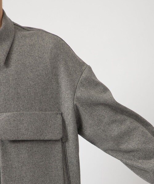 ETHOSENS（エトセンス）の「【ETHOSENS/エトセンス】Flannei loose-fit shirt（シャツ/ブラウス・メンズ・ブラック/ライトグレー・2/1）」の21枚目の写真