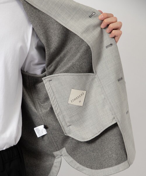 ETHOSENS（エトセンス）の「【ETHOSENS/エトセンス】Flannei loose-fit shirt（シャツ/ブラウス・メンズ・ブラック/ライトグレー・2/1）」の14枚目の写真