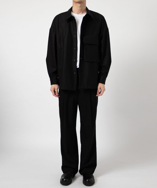 ETHOSENS（エトセンス）の「【ETHOSENS/エトセンス】Flannei loose-fit shirt（シャツ/ブラウス・メンズ・ブラック/ライトグレー・2/1）」の16枚目の写真