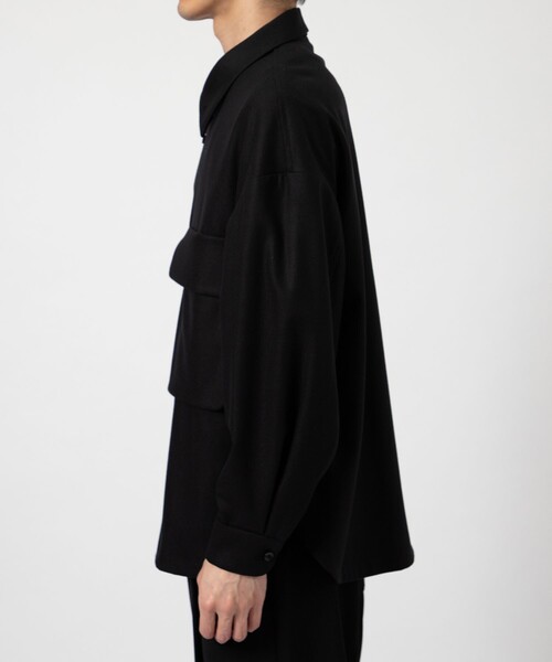 ETHOSENS（エトセンス）の「【ETHOSENS/エトセンス】Flannei loose-fit shirt（シャツ/ブラウス・メンズ・ブラック/ライトグレー・2/1）」の18枚目の写真